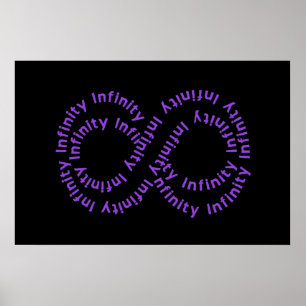 Poster Paarse tekstkleur Infinity-symbool