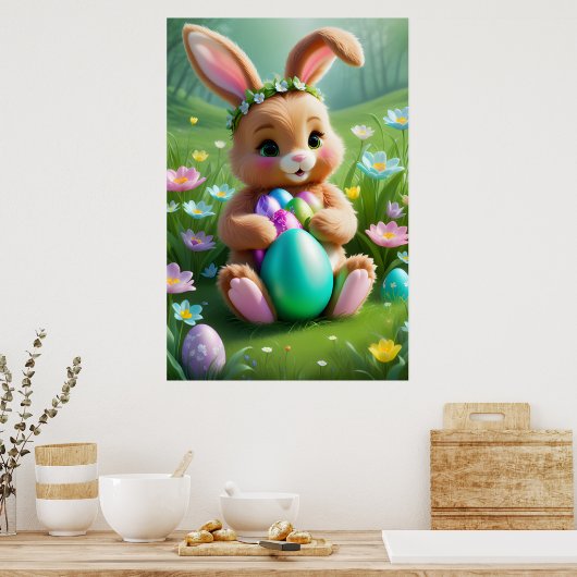 Poster paasbunny (Keuken)