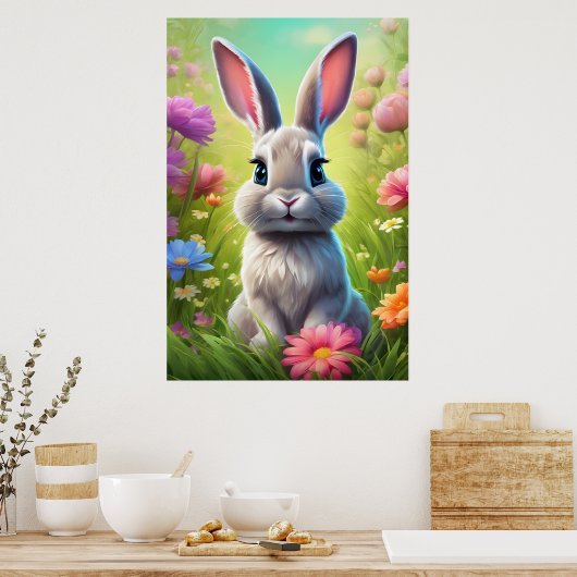 Poster paasbunny (Keuken)