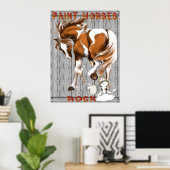 Poster Paint Horses Rock (Thuiskantoor)