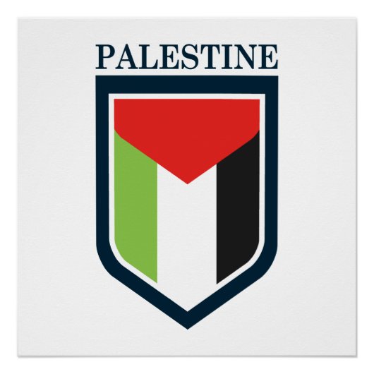 Poster Palestijnse en Palestijnse vlag (Voorkant)