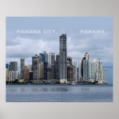 Poster Panama Skyline met aanpasbare tekst (Voorkant)