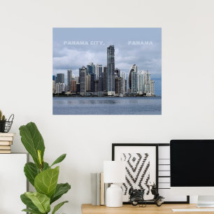 Poster Panama Skyline met aanpasbare tekst