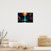 Poster "Panter bij een waterval" (Keuken)