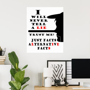 Poster papier met lange neus alternatieve feiten w