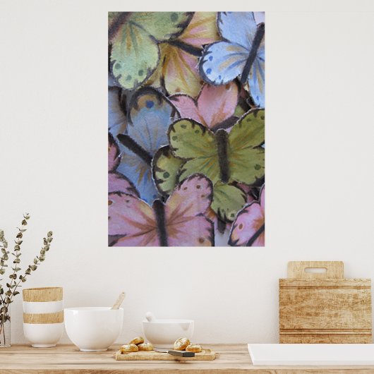 Poster papieren vlinders (Keuken)