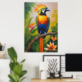 Poster | Paradijsvogel | Olieverfstijl (Thuiskantoor)