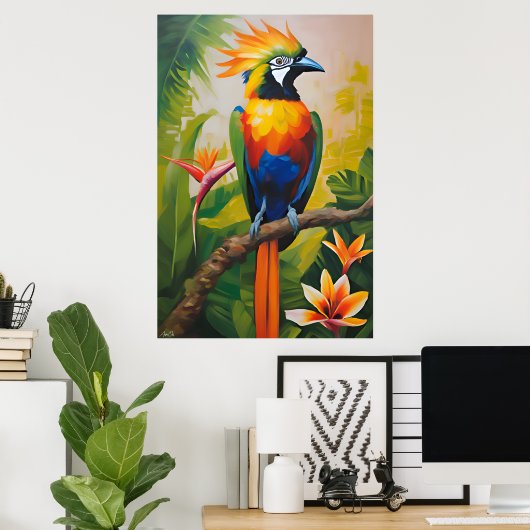 Poster | Paradijsvogel | Olieverfstijl (Thuiskantoor)