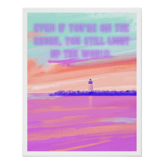 Poster pastel lighthouse quote aesthetic dreamy (Voorkant)