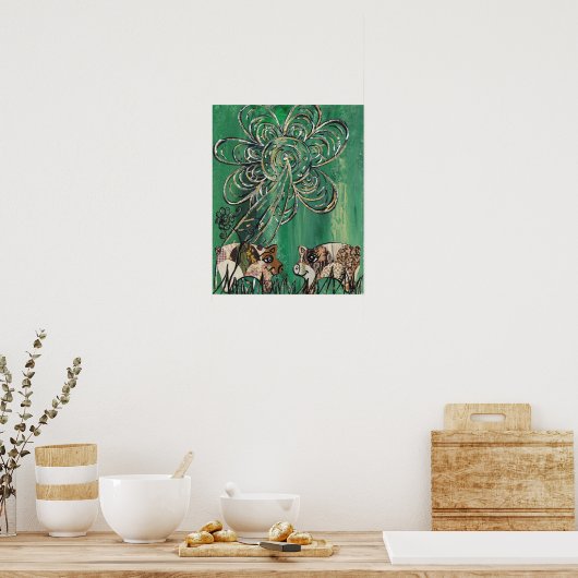 Poster Patchwork Varkens (Keuken)