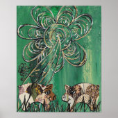 Poster Patchwork Varkens (Voorkant)