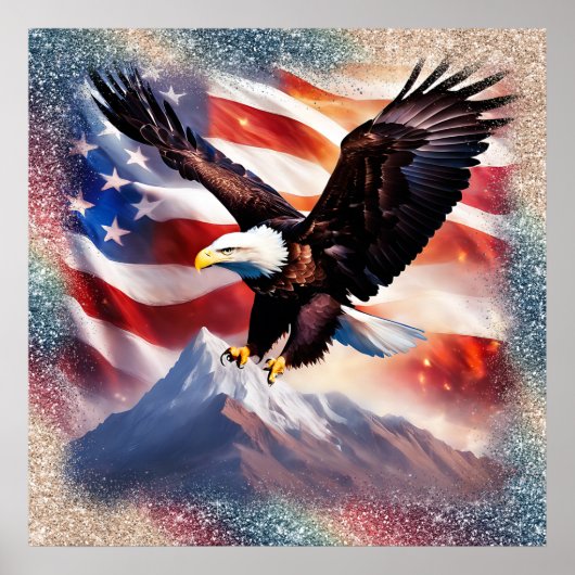 Poster patriottisch Eagle (Voorkant)