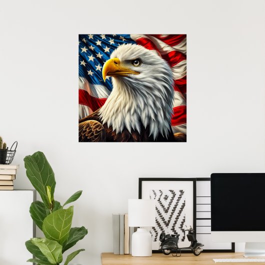 Poster patriottisch Eagle (Thuiskantoor)