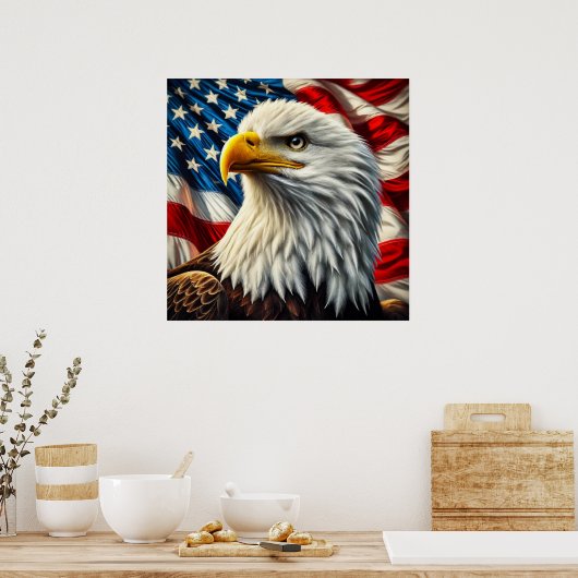 Poster patriottisch Eagle (Keuken)