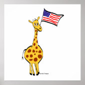 Poster patriottische Giraffe (Voorkant)