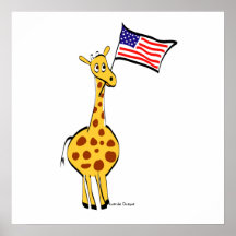 Poster patriottische Giraffe
