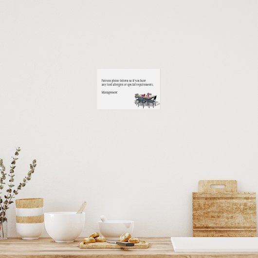 Poster PATRONS FOOD ALLERGY (Keuken)
