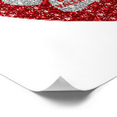 Poster Pauw Heart Red Silver zijn mijn Valentijn (Hoek)