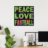 POSTER PEACE LOVE FOOTBALL (Thuiskantoor)