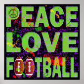 POSTER PEACE LOVE FOOTBALL (Voorkant)