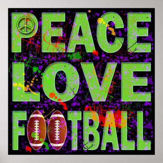 POSTER PEACE LOVE FOOTBALL (Voorkant)