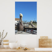 Poster - Pelikanen op de pier (Keuken)