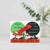 poster Penn Airlines 1930 Briefkaart (Staand voorkant)