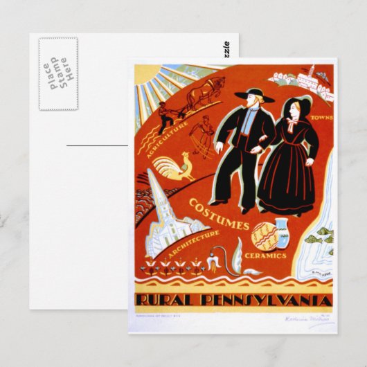  Poster Pennsylvania Briefkaart (Voorkant / Achterkant)