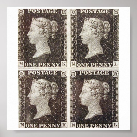 Poster - Penny Black Postage Stamps (Voorkant)