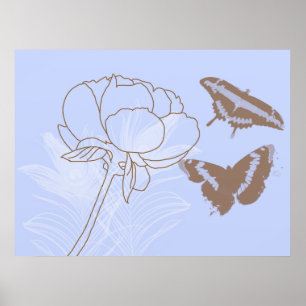 Poster Peony en Butterflies