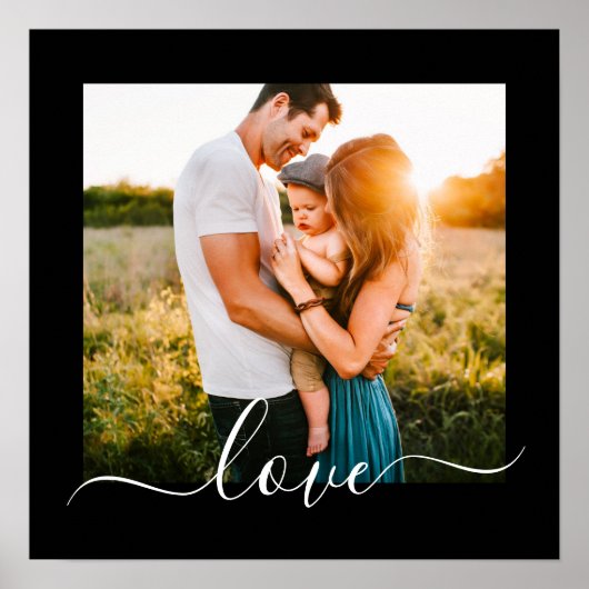 Poster Photo Template Love Text Black (Voorkant)