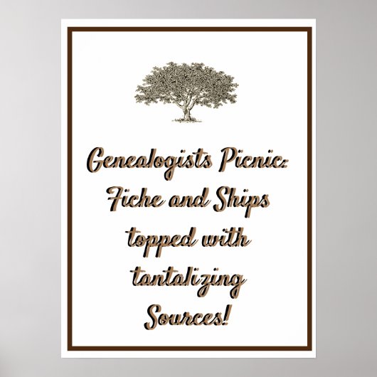 Poster - Picknick voor genealogen (Voorkant)