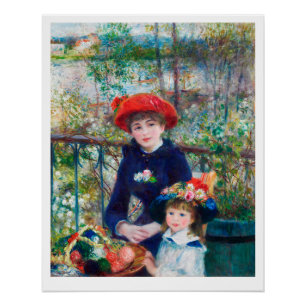 POSTER : PIERRE AUGUSTE RENOIR: TWEE ZISTERS, 1881