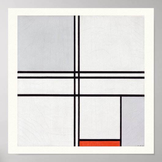 POSTER : PIET MONDRIAN : GRAY - RED 1935 (Voorkant)