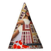 Poster: Pin-Up Girl Cycling. Feesthoedjes (Rechts)