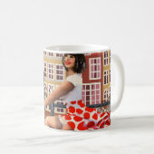 Poster: Pin-Up Girl Cycling. Koffiemok (Voorkant rechts)