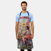 Poster: Pin-Up Girl Cycling. Schort (Gedragen)