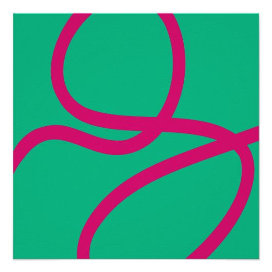 Poster – Pink Lines on Green (Voorkant)