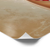 Poster Pinup Brune in Bikini Rood in Pois (Hoek)