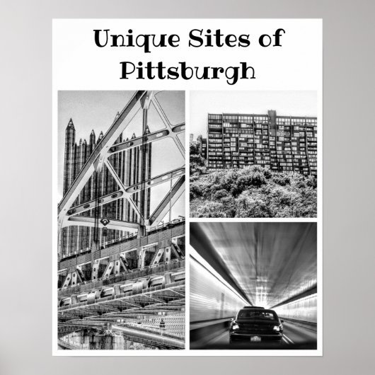 Poster - Pittsburgh B&W Collage (Voorkant)
