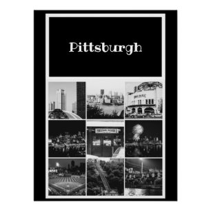 Poster - Pittsburgh B&W-fotocollage