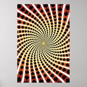 Poster: Poker Kaart Suits Spiral: Zwarte Jack Poster