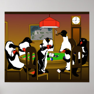 Poster Poker penguin