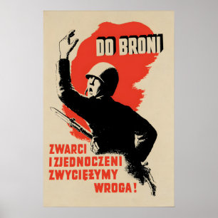 Poster Polen Naar de wapens! Verenigd zullen we ve