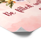 Poster pompoen en bloemen Gratitude Quote (Hoek)