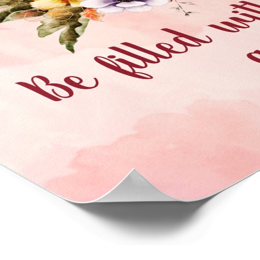 Poster pompoen en bloemen Gratitude Quote (Hoek)