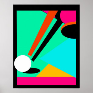 POSTER ~ POOL ~ BILLIARDEN IN ABSTRACT ~ CUE BALL
