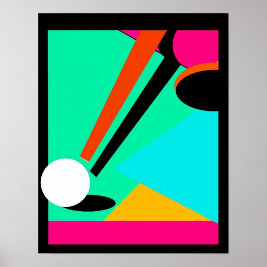 POSTER ~ POOL ~ BILLIARDEN IN ABSTRACT ~ CUE BALL (Voorkant)