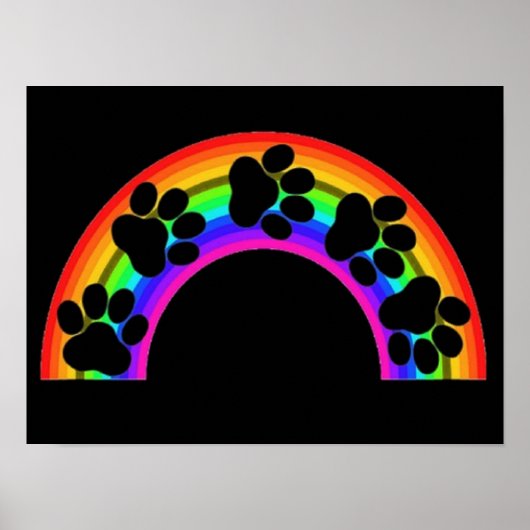 Poster Pooten Op Een Regenboog (Voorkant)