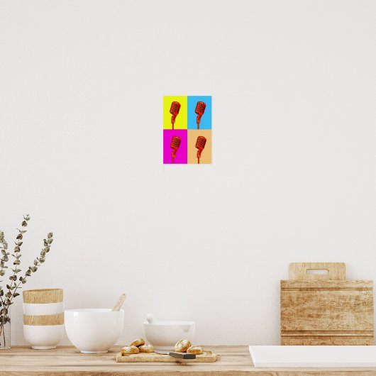 Poster - Pop Art-microfoon (Keuken)